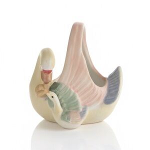 Pastel Ceramic Swan Basket